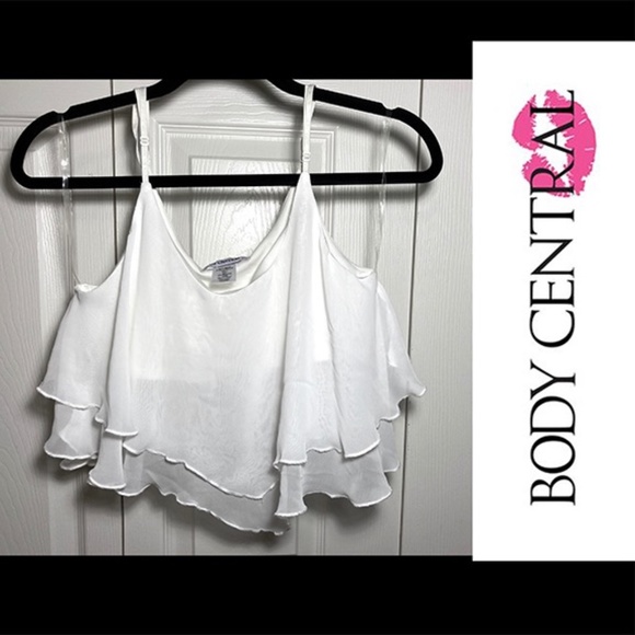 NWOT BODY CENTRAL--CHIFFON CROP TOP - Picture 1 of 4